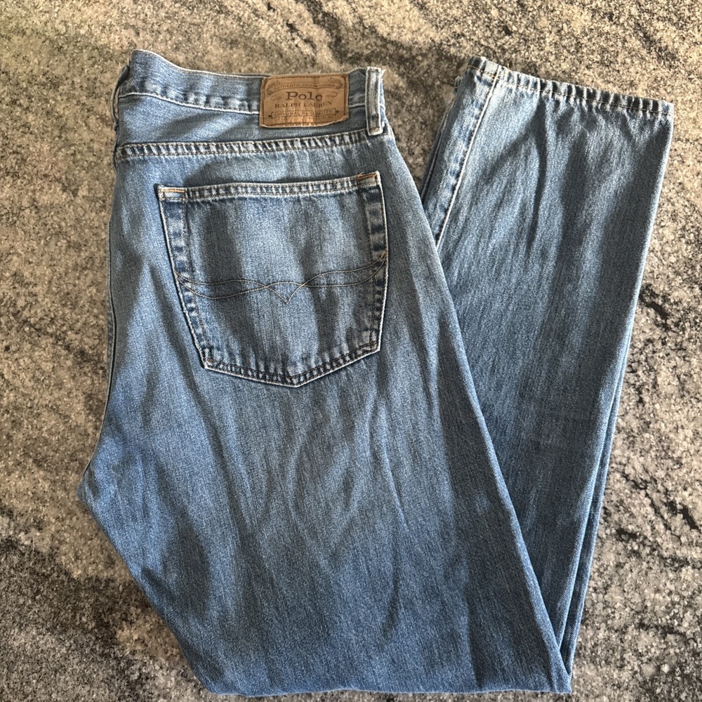 Polo Ralph Lauren Sullivan Jeans Mens 36x32 Blue Slim Straight Leg Denim #843